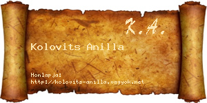 Kolovits Anilla névjegykártya