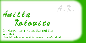 anilla kolovits business card